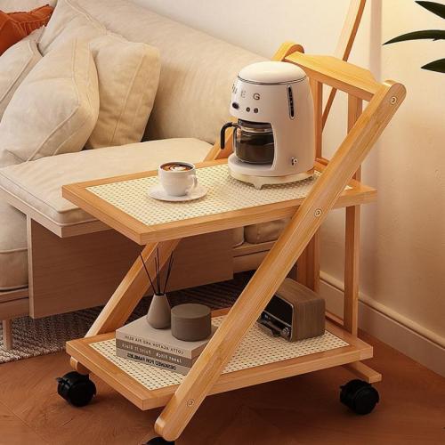 Modern simple portable sofa side table bedroom coffee table side trolley bedside creative corner table