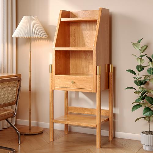 Floor small bookcase TV side cabinet living room wall storage storage display storage narrow cabinet