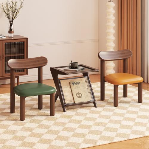 Small Stool Household Solid Wood Backrest Chair Living Room Sofa Stool Simple Small Chair