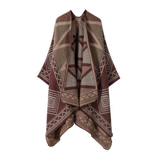 2024 New retro shawl outer warm scarf travel wear imitation cashmere cloak coat