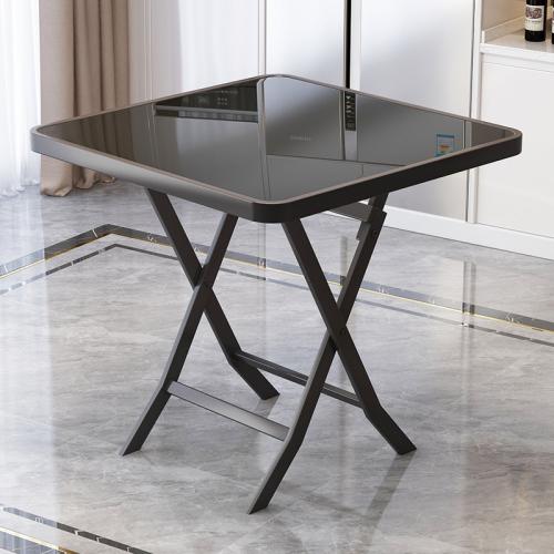 Simple tempered glass folding table household small table