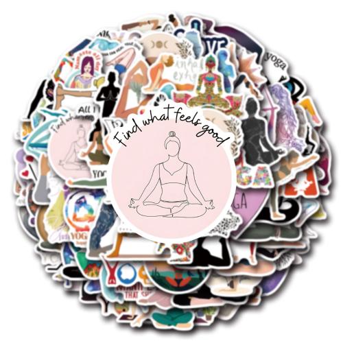 110 Cartoon Yoga Sports Fitness Creative Stickers Decorative Luggage Water Cup Computer Waterproof Stickers