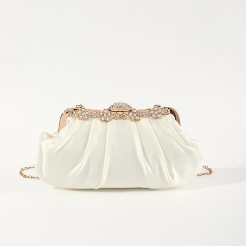 New Vintage Rhinestone Ruffled Satin Satin Ladies Banquet Evening Bag