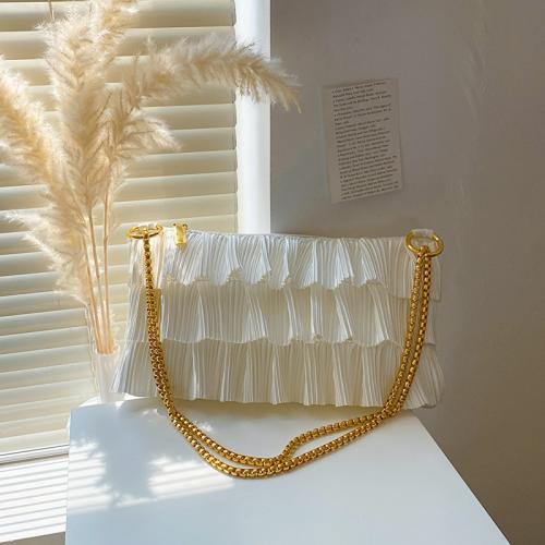 New Tassel Pleated Bag Horizontal Rectangular Multi-layer Pleated Chain Shoulder Bag