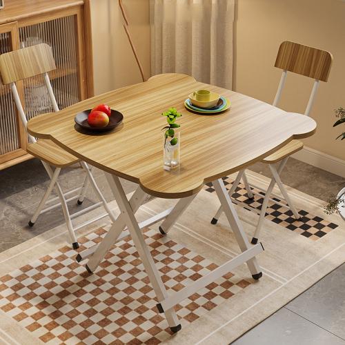 Foldable table household dining table simple dining table outdoor folding square table with chair