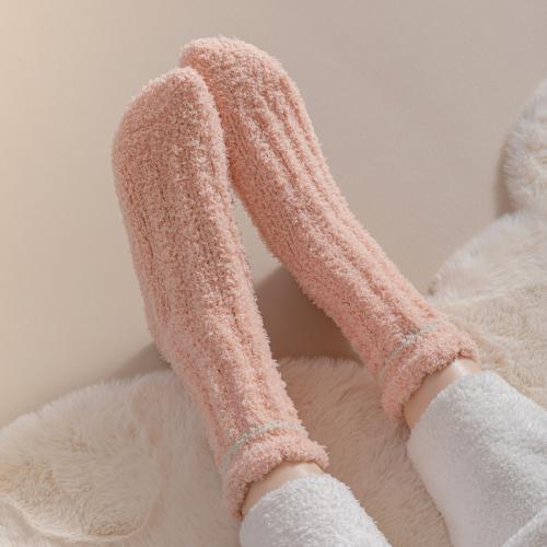 Coral Velvet Socks Women's Thickened Warm Floor Socks Loop fleece-lined Winter Sleeping Socks