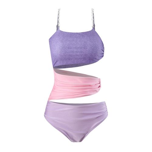 New one-piece hot swimsuit color matching vacation style swimsuit