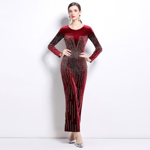 Polyester Waist-controlled & Soft Long Evening Dress flexible iron-on PC