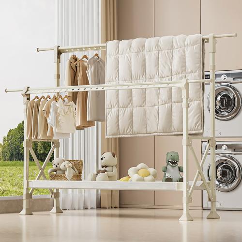 Drying Rack Floor Folding Household Indoor Lifting Clothes Hanging Rack Balcony Telescopic Clothes Drying Rack