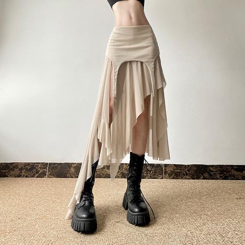 New Women's Solid Color Slim-fit Street Fashion High Waist Irregular Skirt for Women