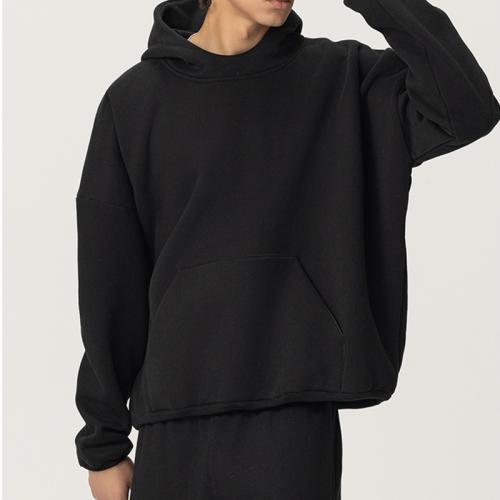 Hooded Sweatshirts Double-layer Fabric Solid Color Hoodie