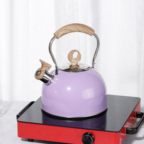 New induction cooker Universal Stainless steel kettle 2.5 liters purple stainless steel whistle kettle