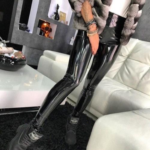 European and American AliExpress Explosions Women's Sexy Mirror PU Bright Leather Pants Women's Sexy Casual Pants Night Shop Factory Outlet