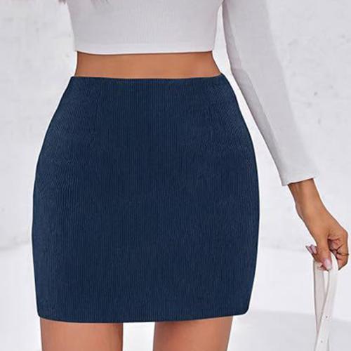 Women's Corduroy Mini Skirt Casual High Waist A- line Autumn Tight Short Skirt