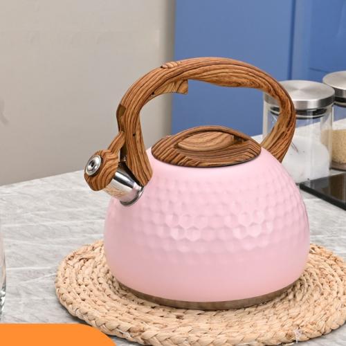 3 liters large capacity stainless steel whistle kettle household gas stove pink whistle kettle