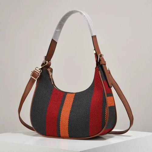 PU Leather & Canvas Easy Matching Crossbody Bag PC