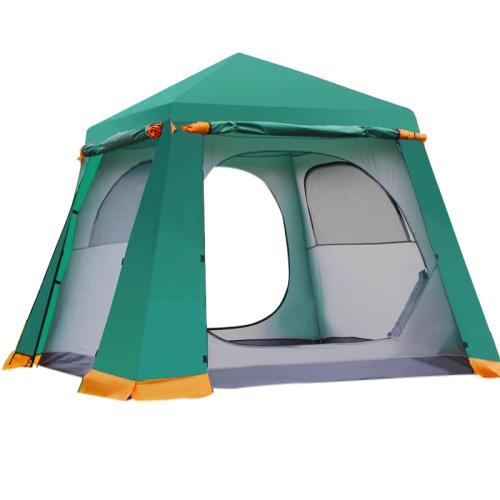 Green tent outdoor 3-4 people camping thickened hydraulic automatic double-layer camping tent