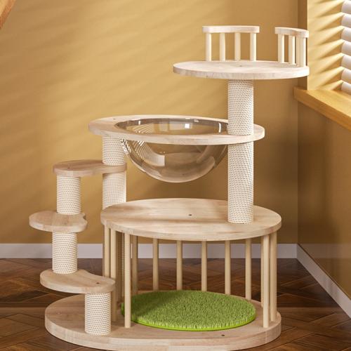 Cat climbing frame solid wood cat nest cat tree small cat jumping table