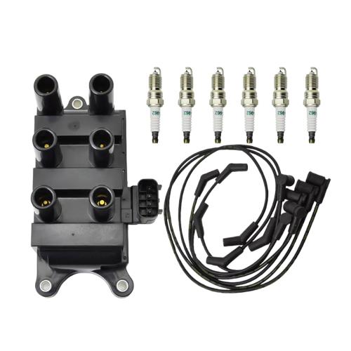 Ignition Coil and Spark plug and Wires For Ford F150 E150 Taurus Mazda Mercury FD498