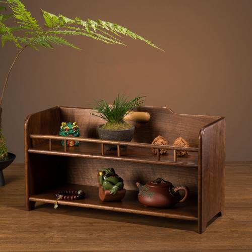 Black Walnut Solid Wood Teapot Teacup Storage Rack Storage Rack Display Rack