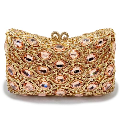 Women's Handmade Diamond-encrusted Evening Bag Metal Diamond Handbag Crystal Glass Clutch