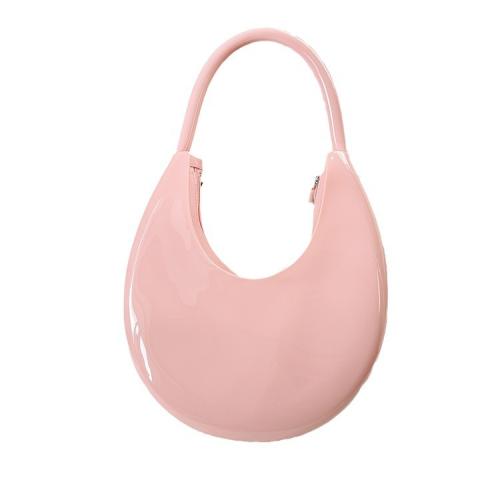 New fashion curved moon shape jelly bag PVC trendy simple bag