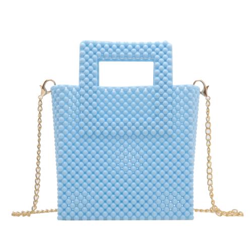 Summer new handmade woven bag mesh hollow bag acrylic PVC bag