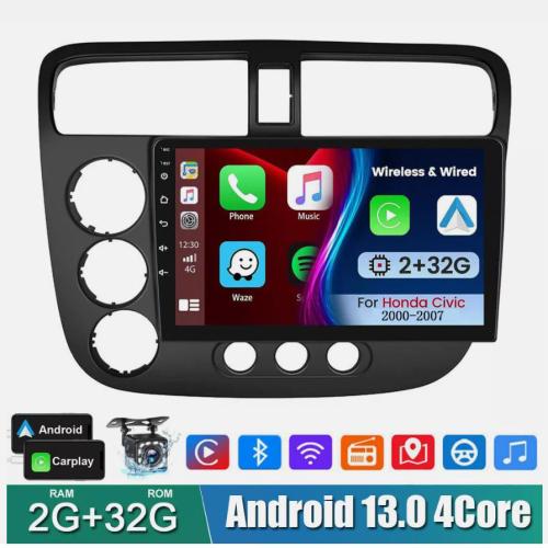 For Honda Civic 2000-2007 Android 13 Car Stereo Radio GPS Wifi Navi CarPlay