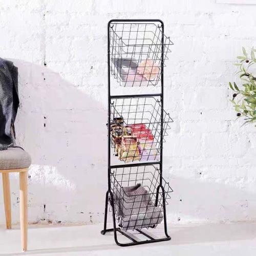 Household Multi-layer Storage Basket Floor Kitchen Storage Rack Snack Storage Basket