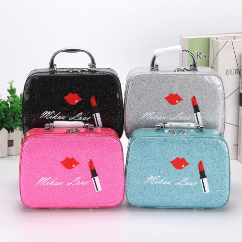 Portable cosmetic bag large capacity lady cosmetic storage box cute simple