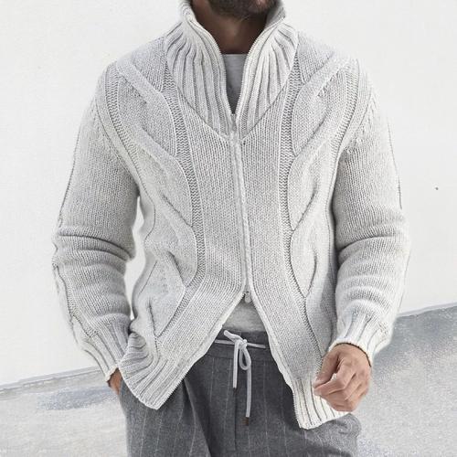 New turtleneck sweater cardigan twisted long sleeve knitted coat