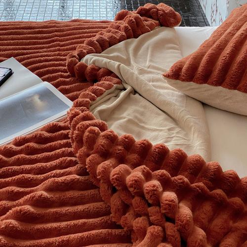 Autumn and winter blanket thickened warm Raschel blanket office nap rest blanket quilt double-layer