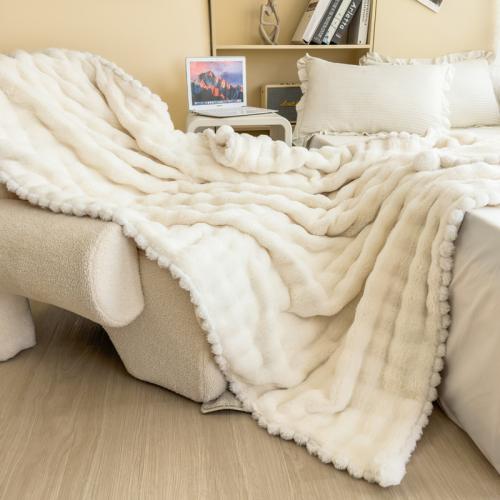 New rabbit velvet thickened blanket winter flannel blanket milk velvet blanket office leisure blanket nap blanket