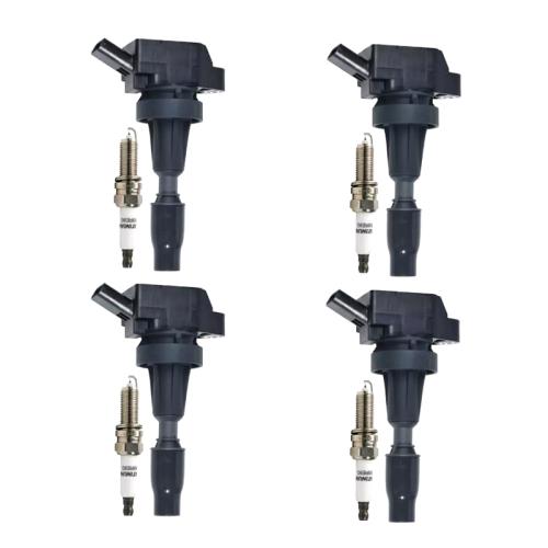 4 Ignition Coil and Spark Plug For Hyundai Elantra Sonata Tucson Kia Optima 1.6L