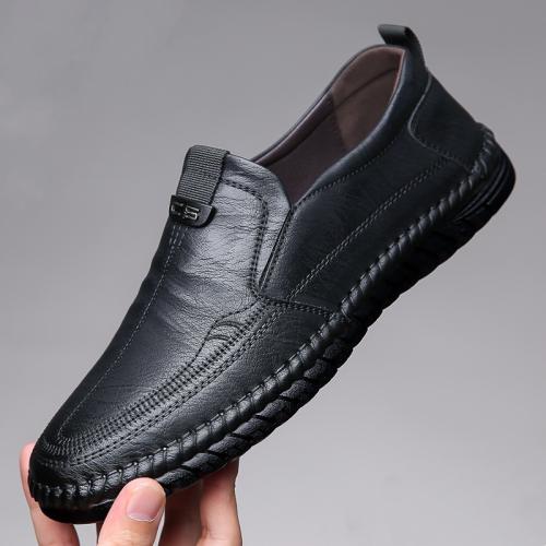 PVC & PU Leather Men Casual Shoes hardwearing & breathable Plastic Injection Solid Pair