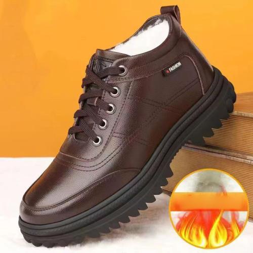 PVC & PU Leather Men Casual Shoes hardwearing & fleece Solid Pair