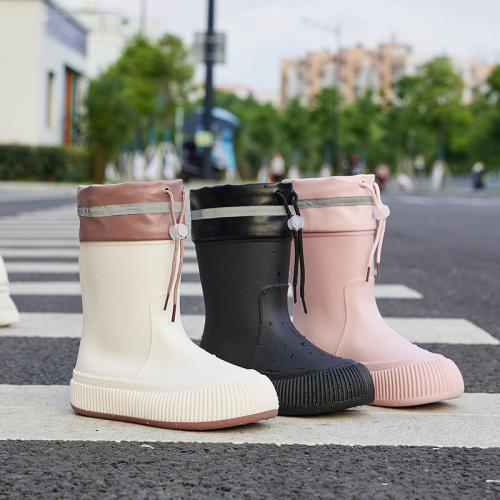 Fashion corded rain boots outdoor all-match waterproof shoes non-slip wear-resistant lightweight rain boots