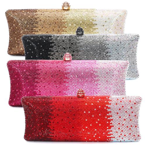 PU Leather Easy Matching Clutch Bag durable & attached with hanging strap & waterproof & with rhinestone PU Leather PC