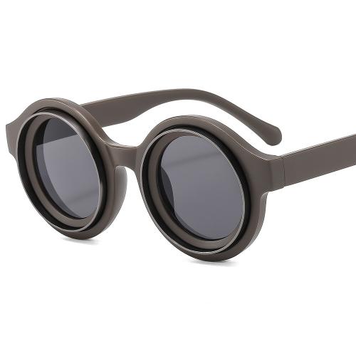 New round frame camouflage sunglasses metal double ring large frame fashion sunglasses