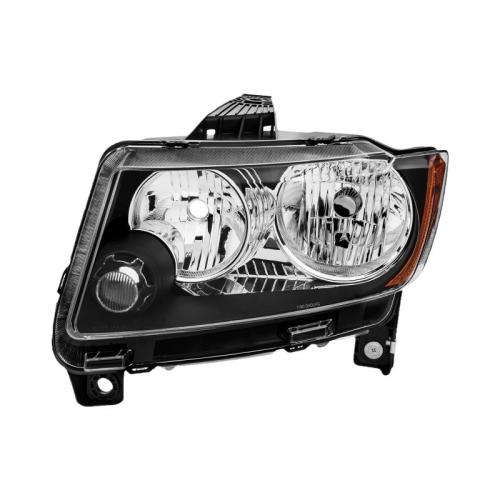 For 2011-2013 Jeep Grand Cherokee 11-17 Compass Halogen Headlights Headlamps Set