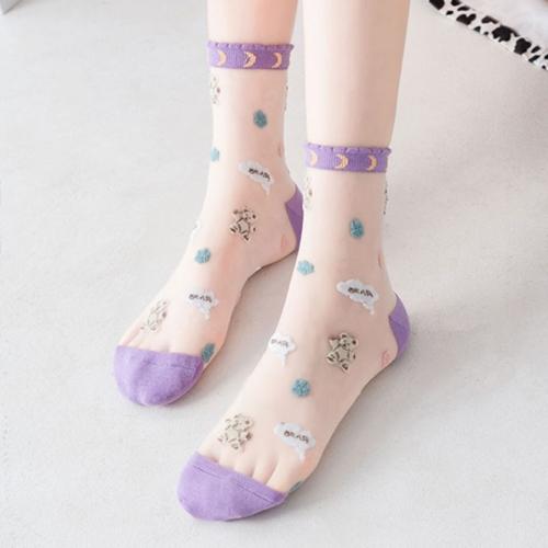 Poliéster y algodón Calcetines para mujeres, más colores para elegir,  Par