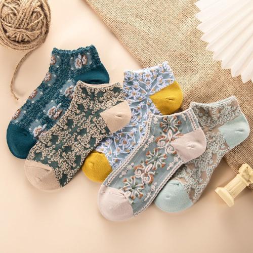 Polyester and Cotton Women Ankle Sock sweat absorption & anti-skidding & breathable mixed colors Bag