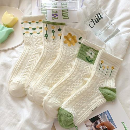 Spring and Summer Socks Women's Mid-length Socks Trendy All-match White Socks