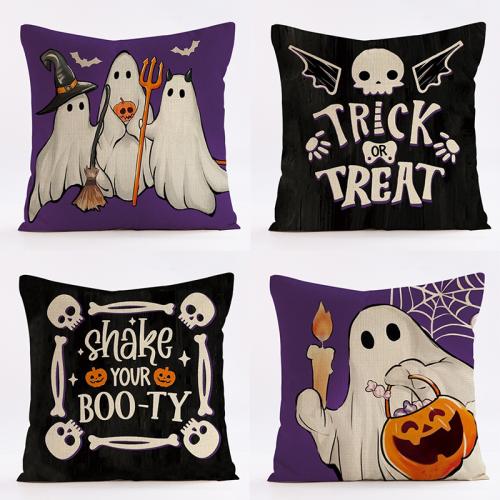 Halloween New Pillow Case Home Living Room Sofa Cushion Printed Linen Pillow Case