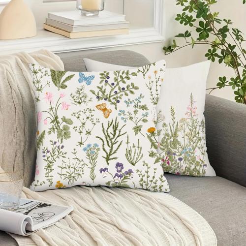 Fresh Flower Pillowcase Removable and Washable Bedside Living Room Sofa Waist Cushion