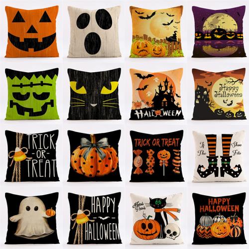 Halloween Funny Pillow Case Amazon Home Living Room Sofa Cushion Printed Linen Fun Pillow Case