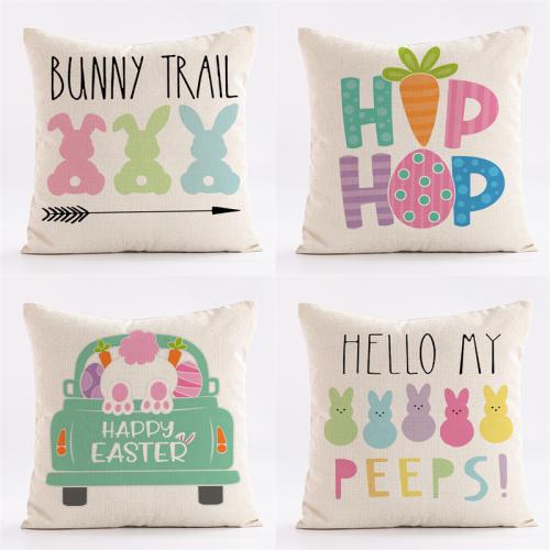 New Easter pillowcase thermal transfer cushion cover home cartoon rabbit sofa pillowcase