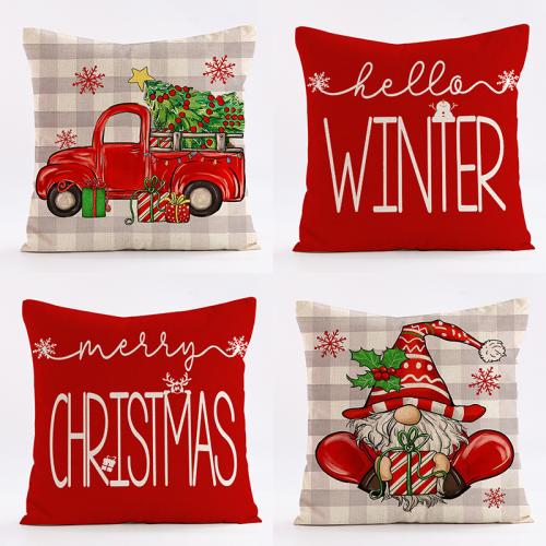 Linen Soft Pillow Case christmas design printed PC