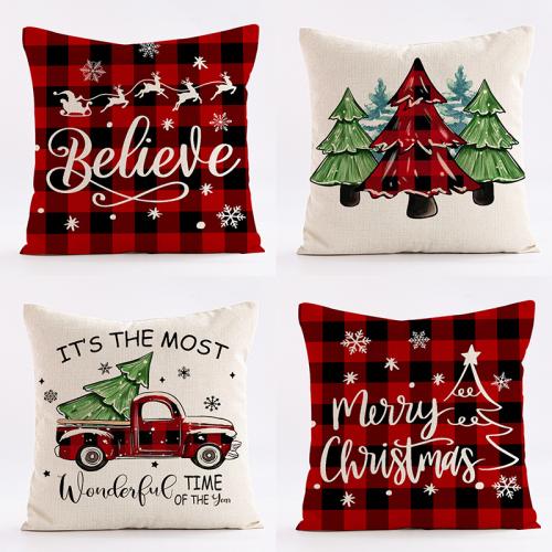 Linen Soft Pillow Case durable & christmas design printed PC