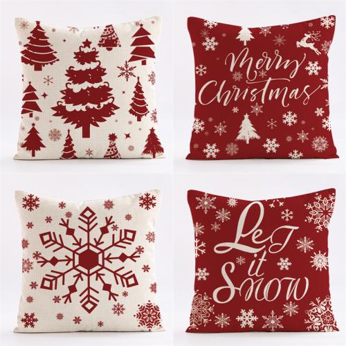 Linen Soft Pillow Case christmas design printed PC